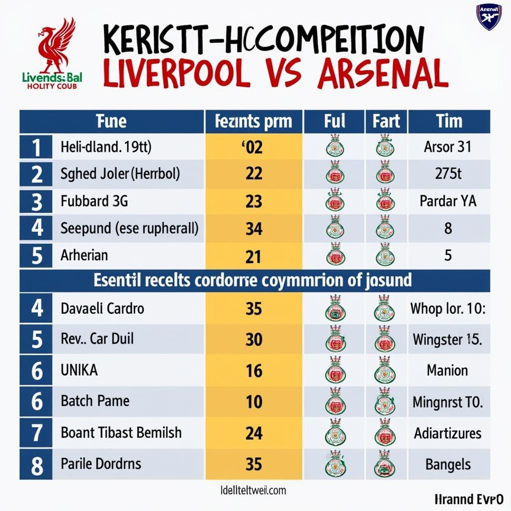 Phong độ hiện tại Liver vs Arsenal