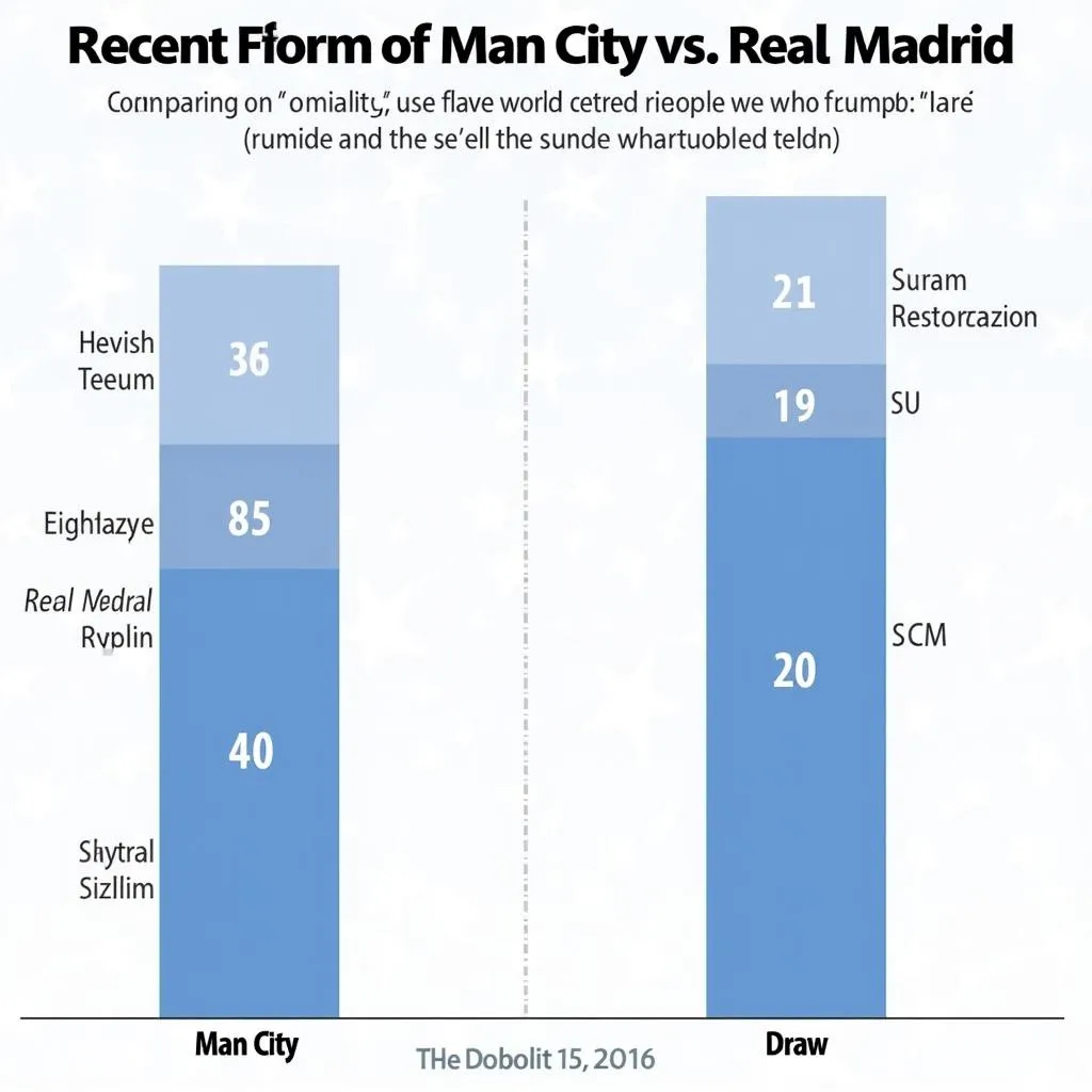 Biểu đồ so sánh phong độ thi đấu gần đây của Man City và Real Madrid