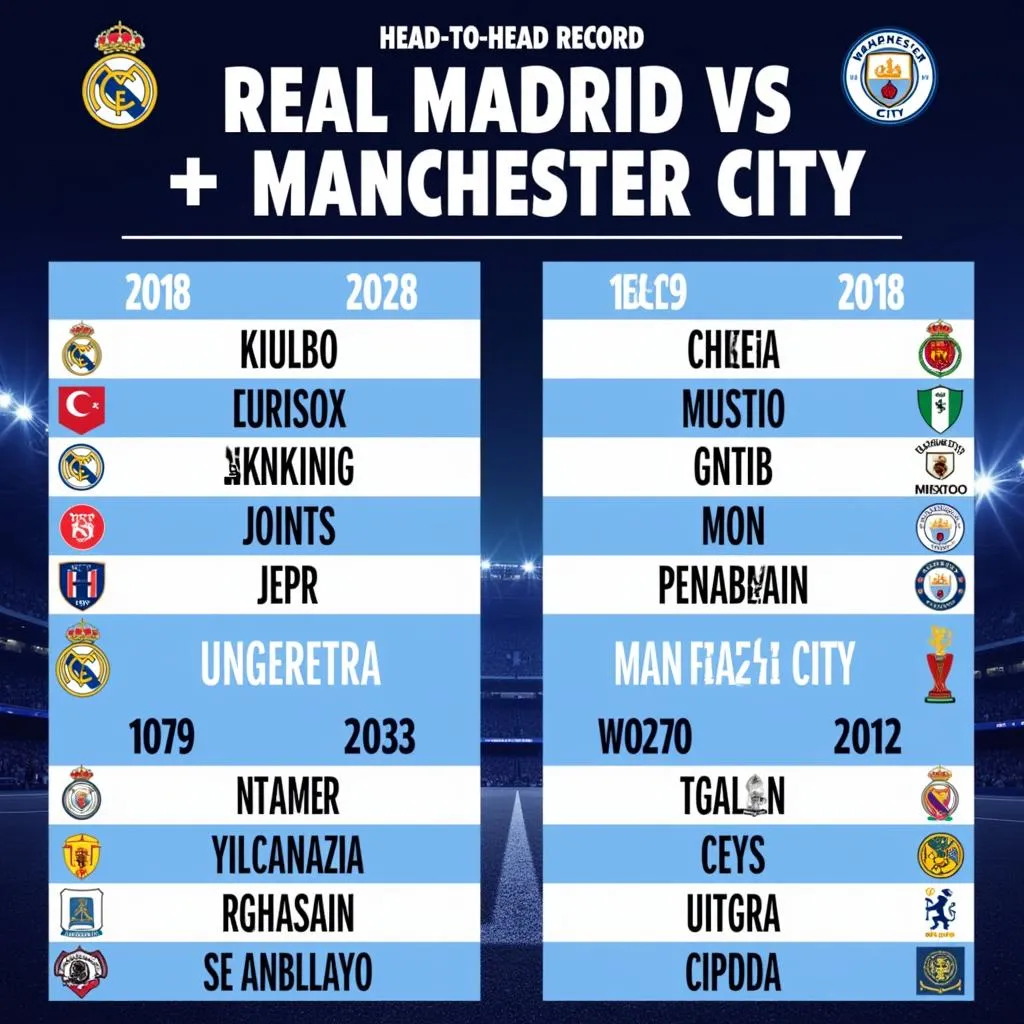 Lịch sử đối đầu Real Madrid vs Man City