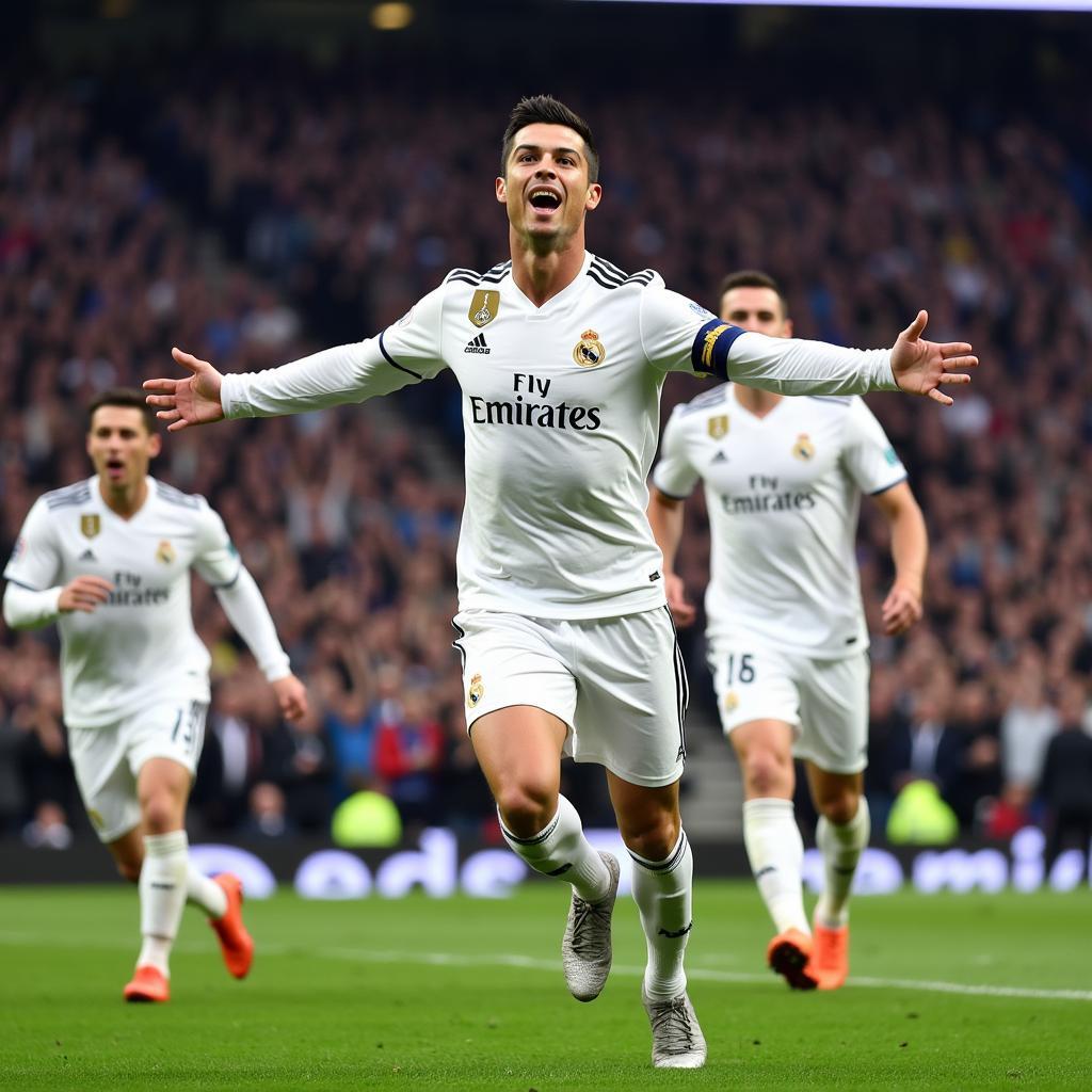 Ronaldo celebrates a goal