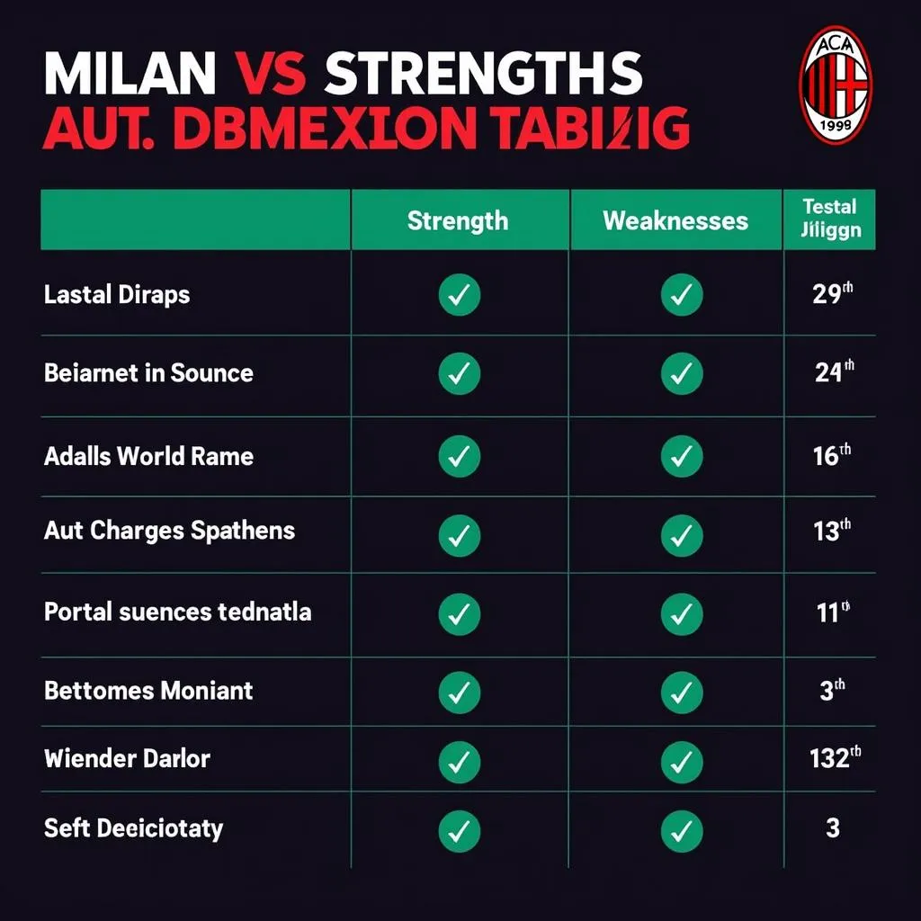 So sánh AC Milan và đối thủ