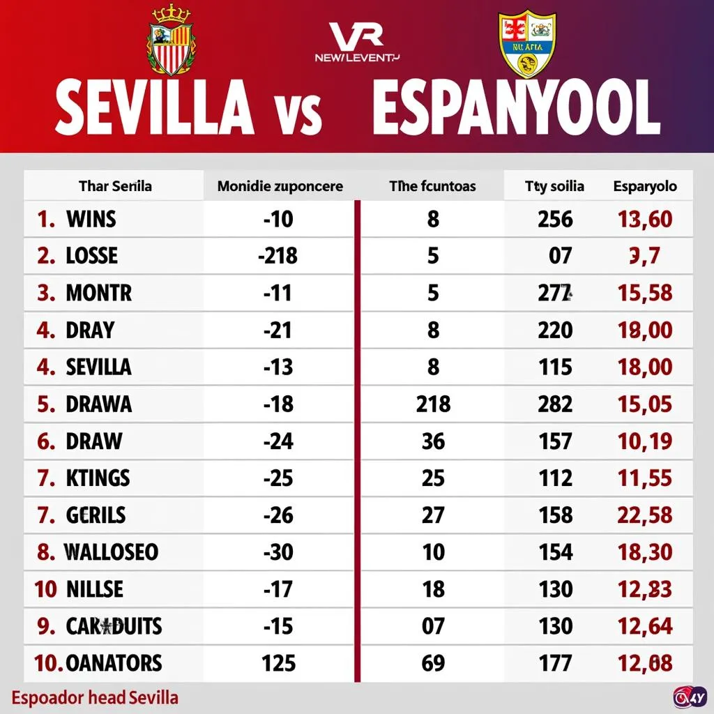 So sánh phong độ Sevilla vs Espanyol