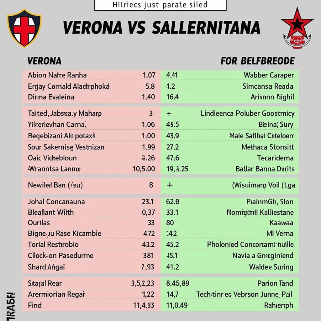 So sánh Verona vs Salernitana