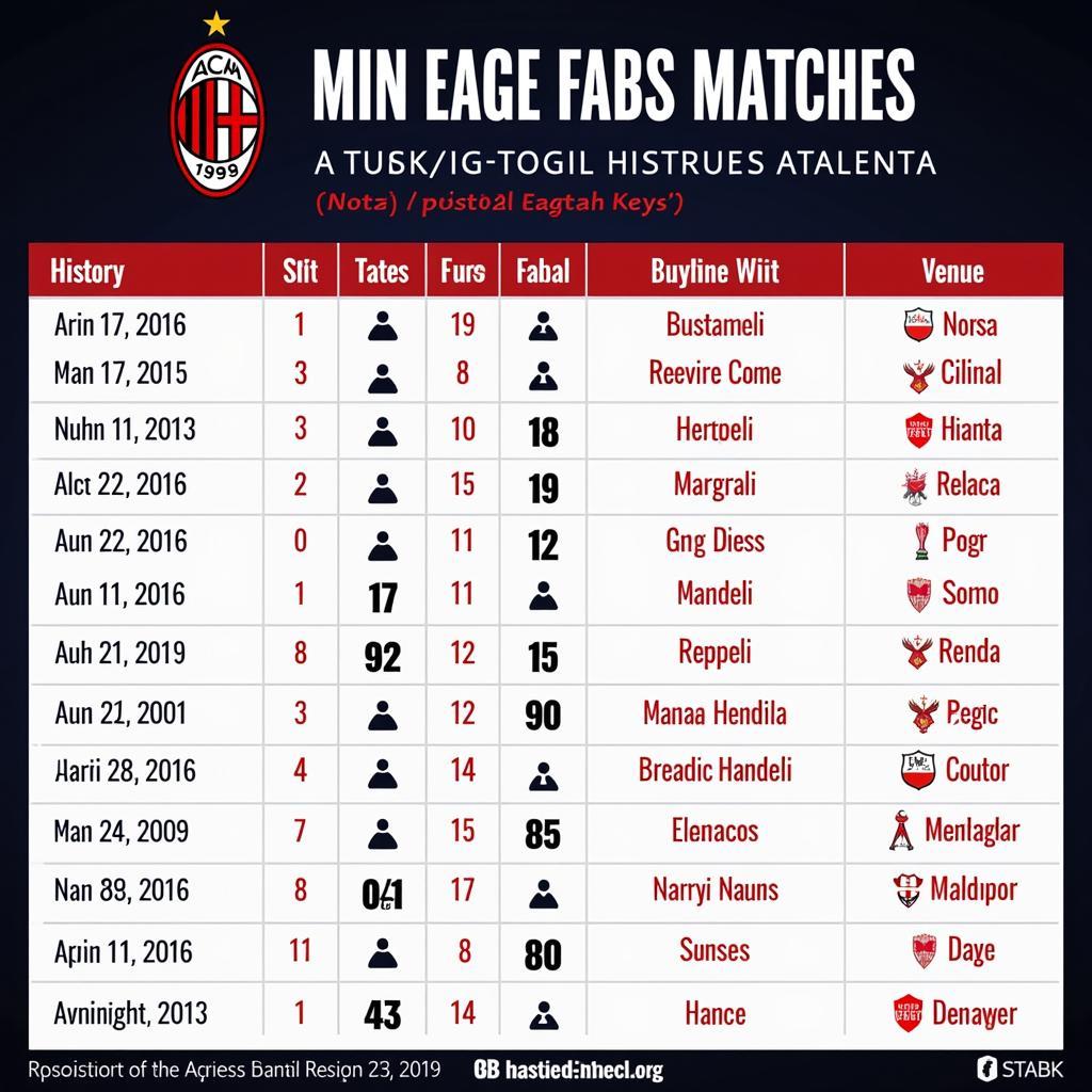 Lịch sử đối đầu AC Milan vs Atalanta