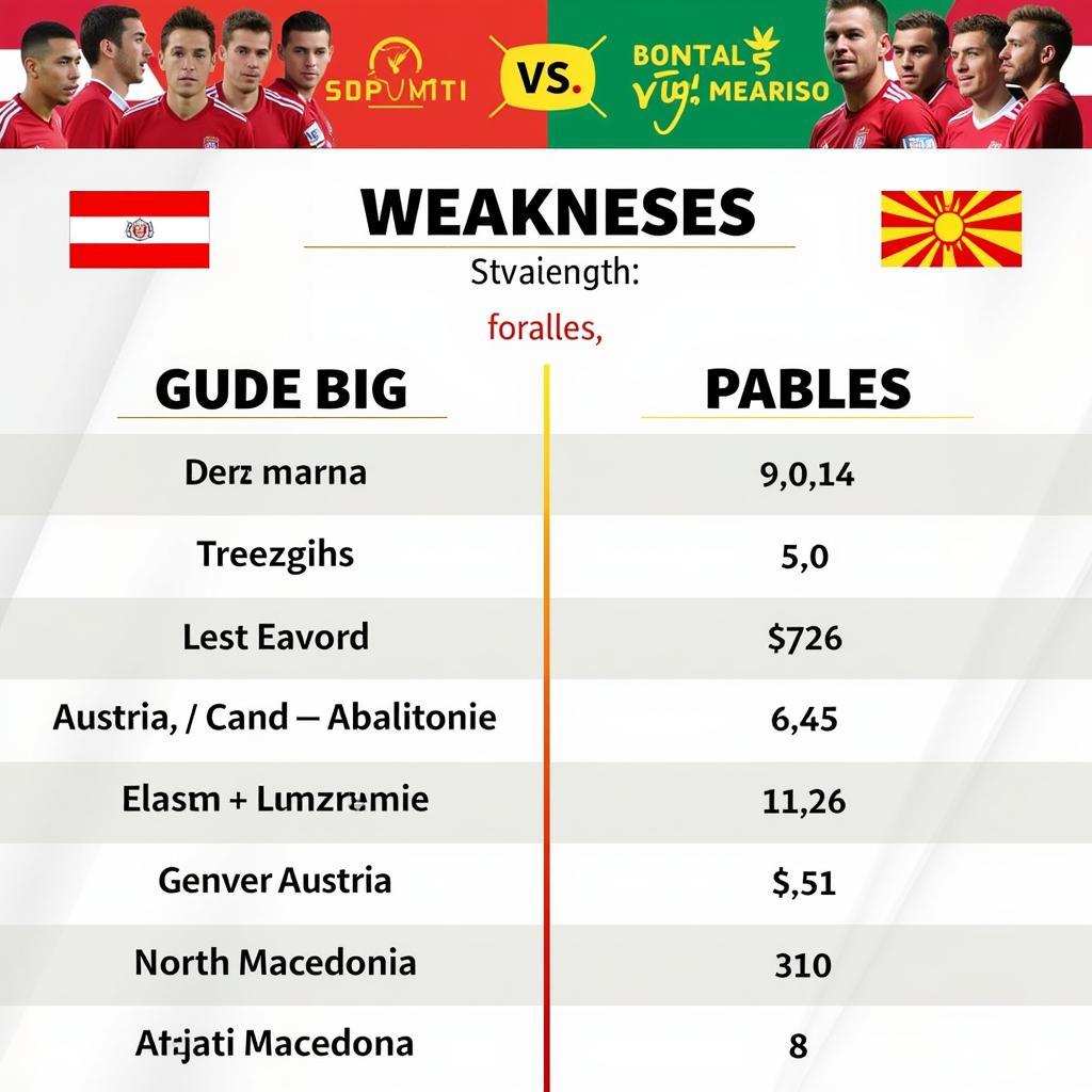 So sánh sức mạnh Áo vs Macedonia