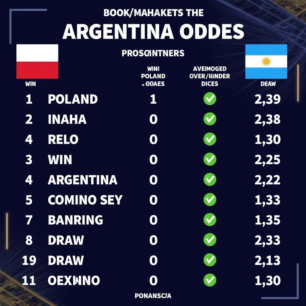 Soi kèo Ba Lan Argentina: Tỷ lệ kèo