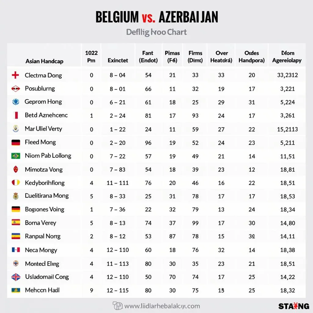 Biểu đồ soi kèo Bỉ vs Azerbaijan