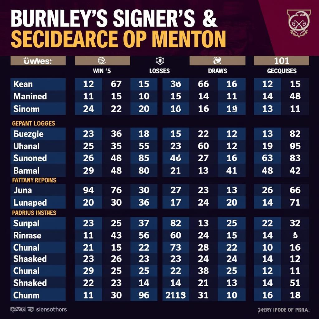 Burnley Head-to-Head Record