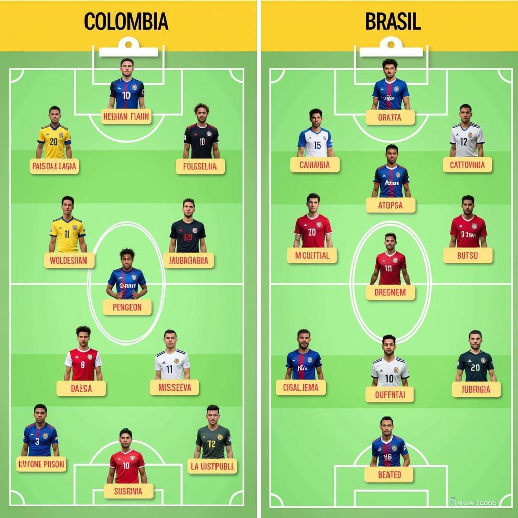 Đội hình dự kiến Colombia vs Brazil