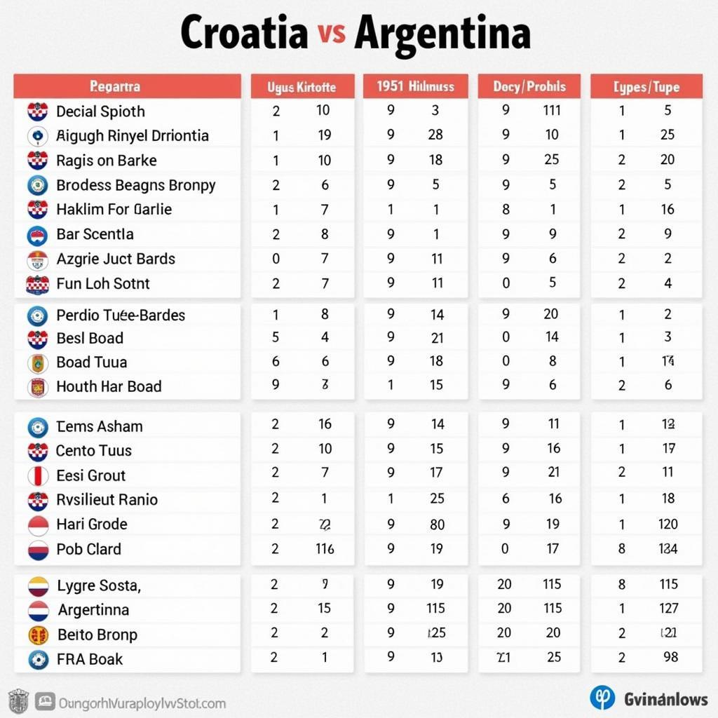 Lịch sử đối đầu giữa Croatia và Argentina