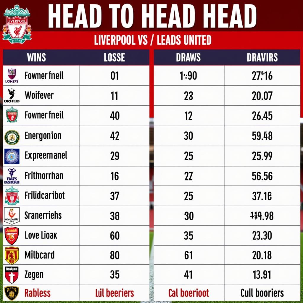 Lịch sử đối đầu Liverpool vs Leeds United