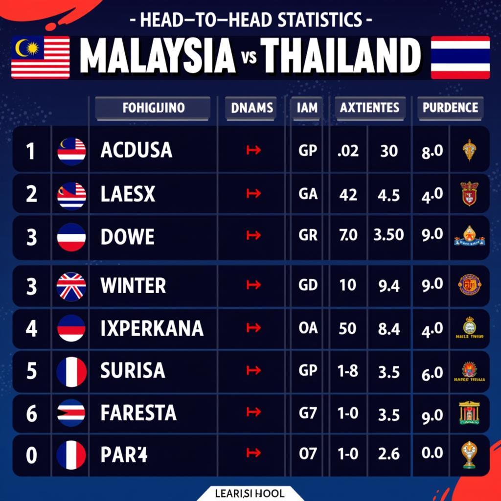 Malaysia vs Thailand Head-to-Head Statistics