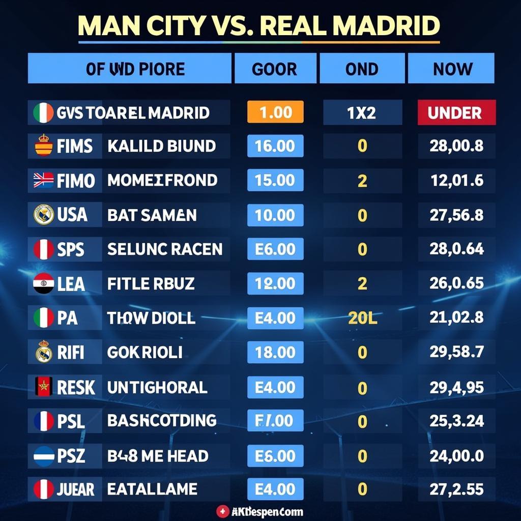 Soi kèo Man City vs Real: Tỷ lệ kèo