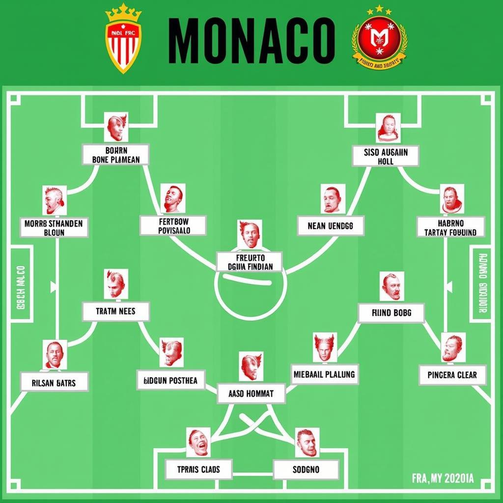 Đội hình ra sân dự kiến trận Monaco vs