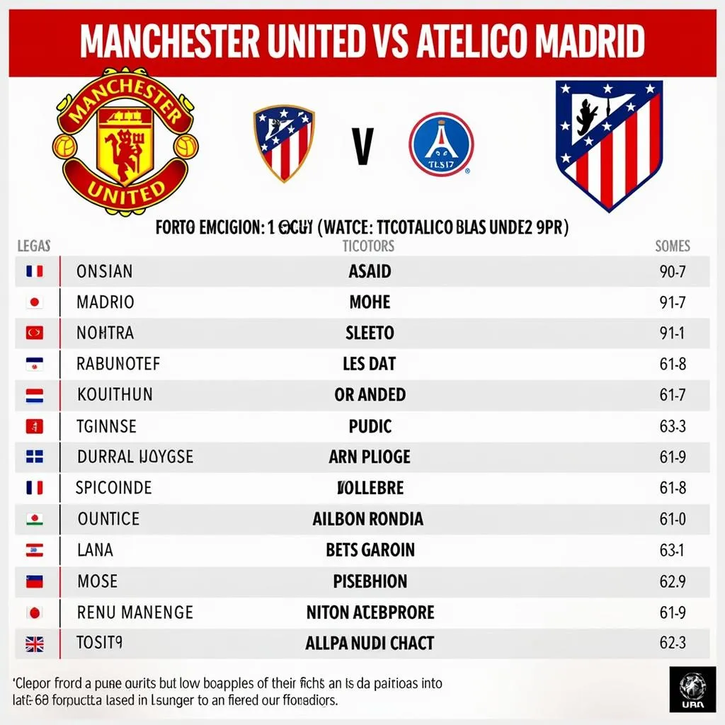 Lịch sử đối đầu MU vs Atletico Madrid