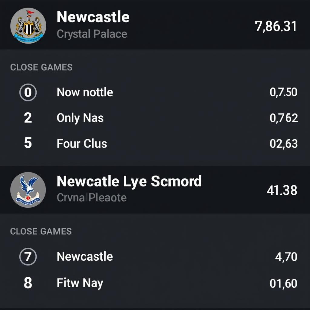 Soi kèo Newcastle vs Crystal Palace