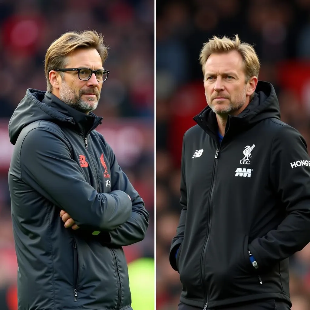 HLV Jurgen Klopp (Liverpool) và HLV Eddie Howe (Newcastle)