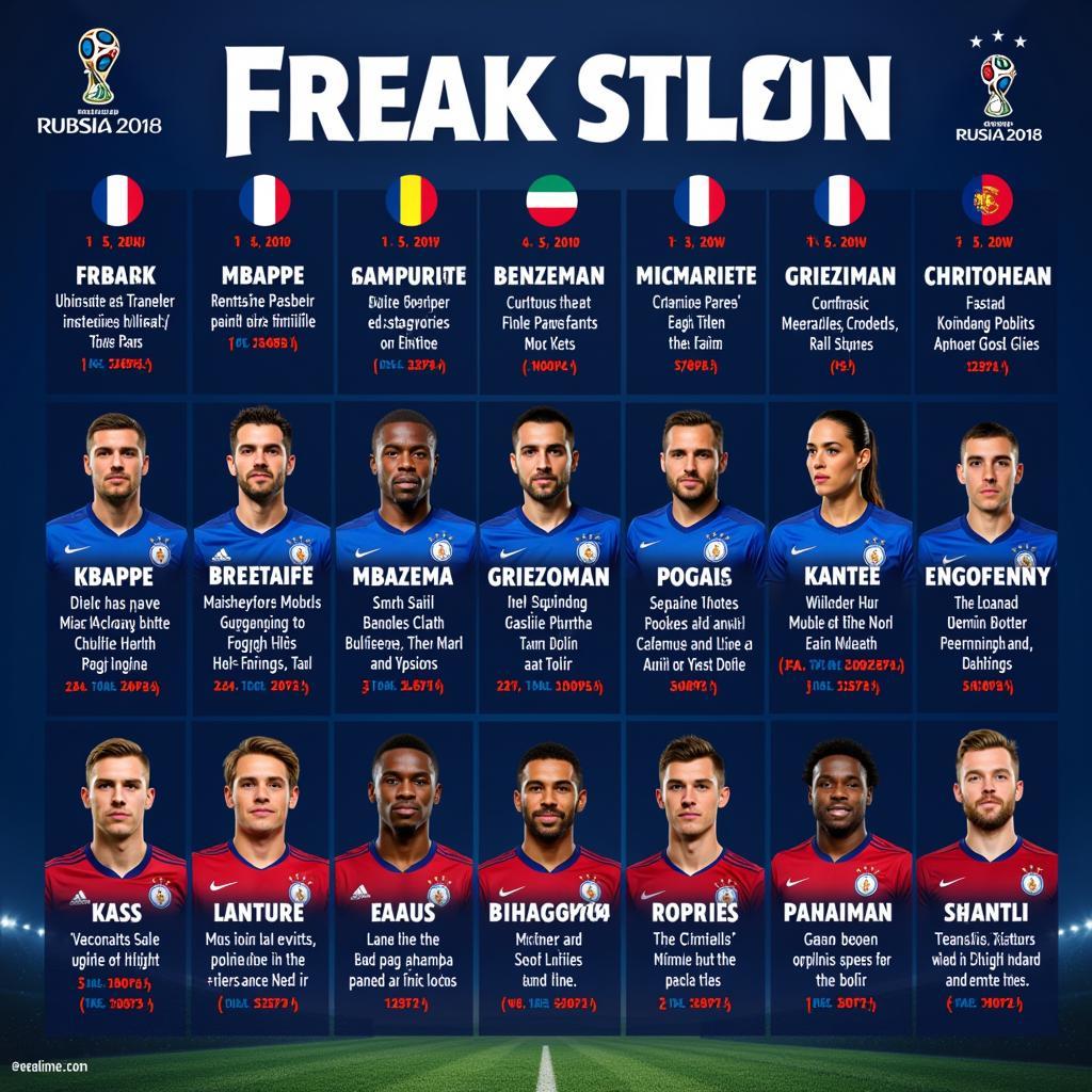 France national football team lineup with key players highlighted