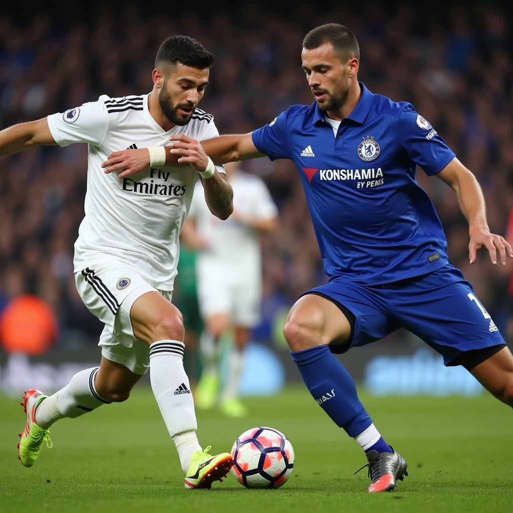 Real Madrid vs Chelsea player confrontation