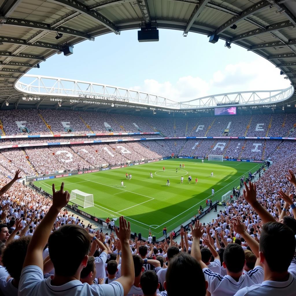 Real Madrid vs Chelsea fans celebrating