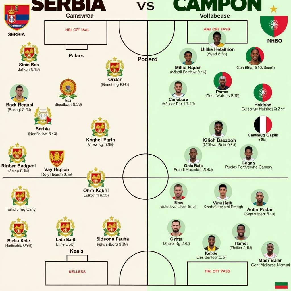 Phân tích lực lượng Serbia và Cameroon