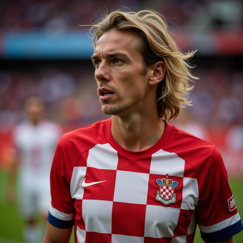 Luka Modric dẫn dắt đội tuyển Croatia trong một trận đấu quyết định