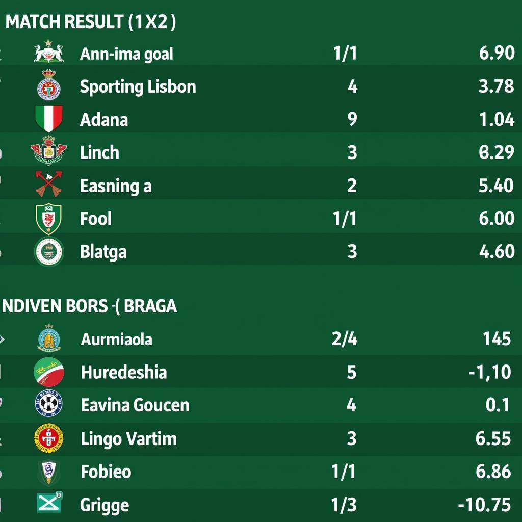 Soi kèo tỷ số Sporting Lisbon vs Braga