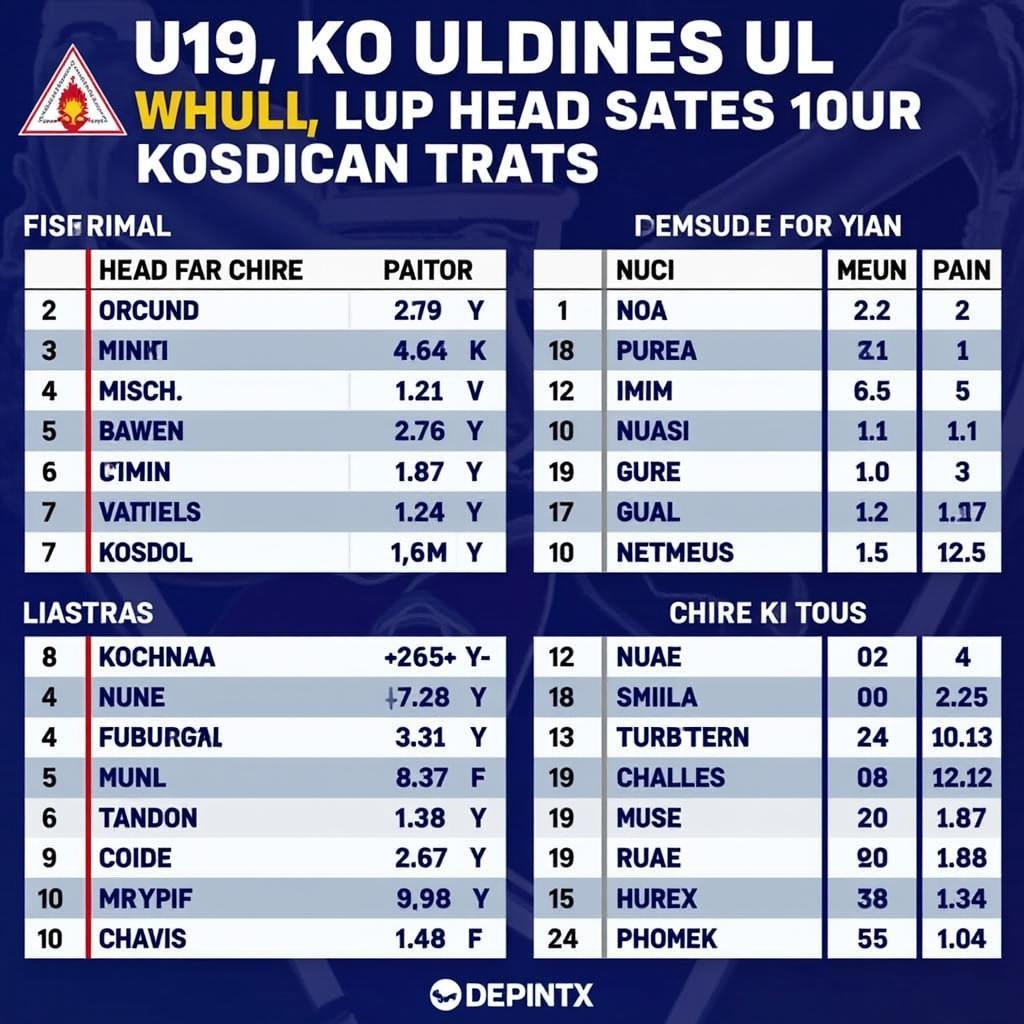 Phân tích số liệu thống kê U19 Kosovo