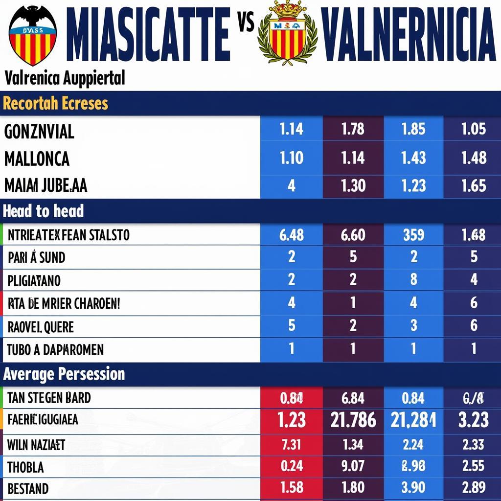 Bảng thống kê phong độ và thành tích đối đầu giữa Valencia và Mallorca