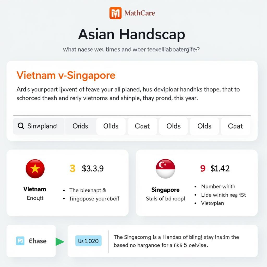 Asian Handicap betting for Vietnam vs Singapore