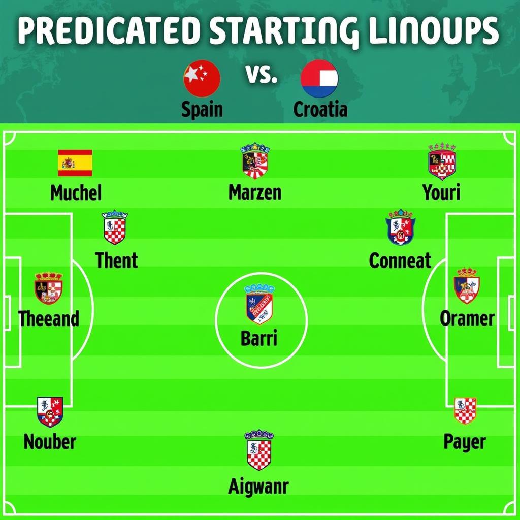 Đội hình ra sân dự kiến Tây Ban Nha vs Croatia