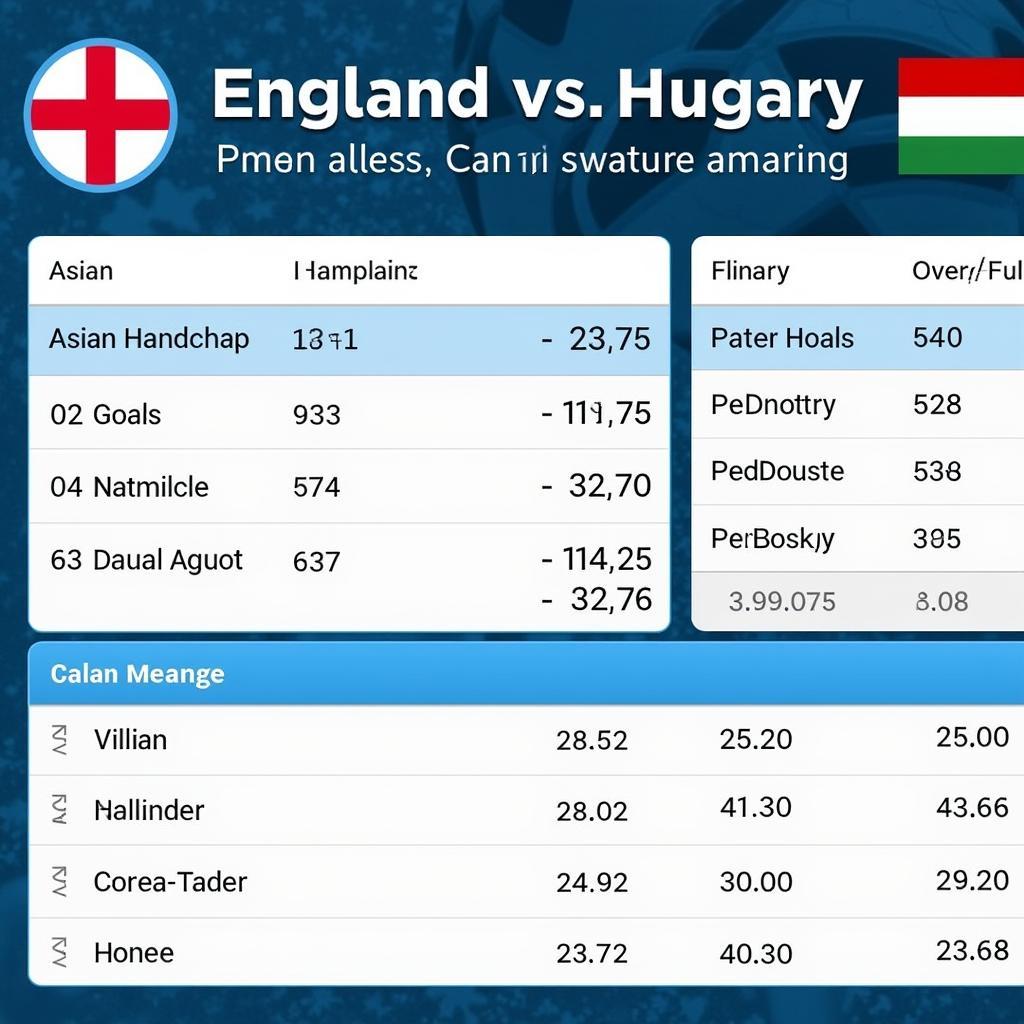 Tỷ lệ kèo Anh vs Hungary