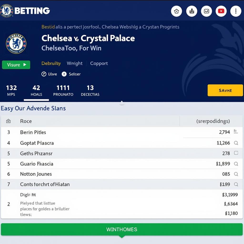 Tỷ lệ kèo Chelsea vs Crystal Palace