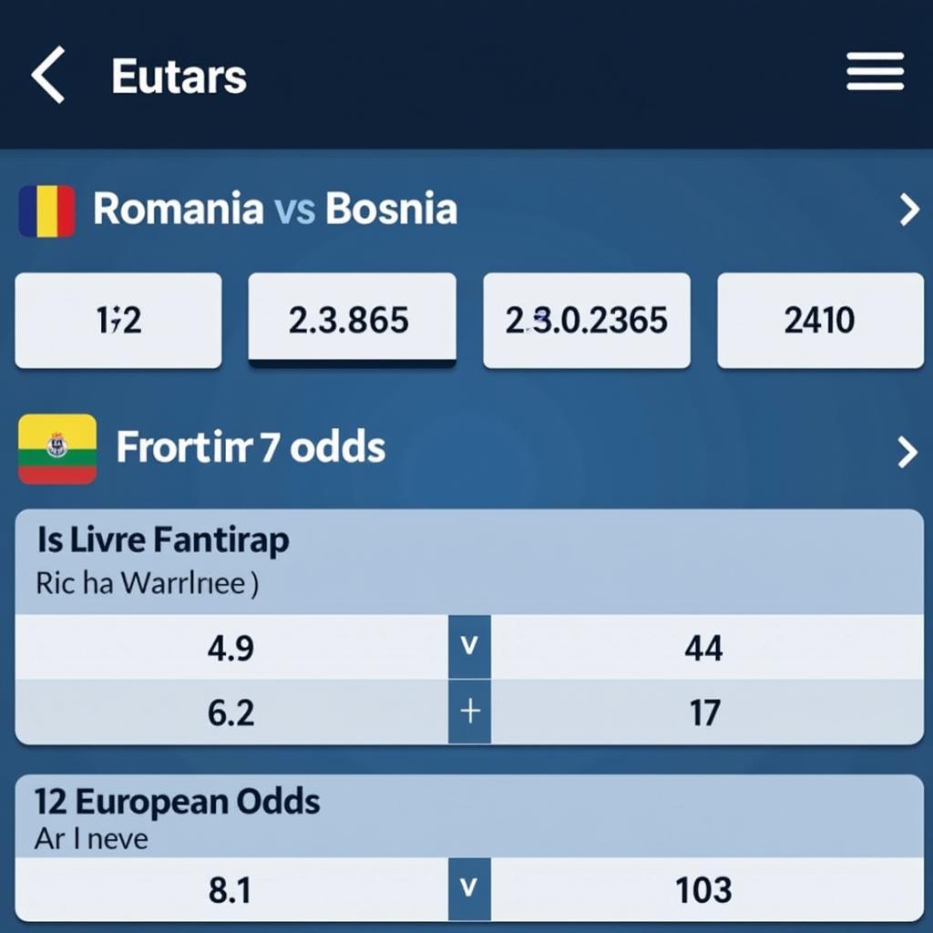 Tỷ lệ kèo Romania vs Bosnia