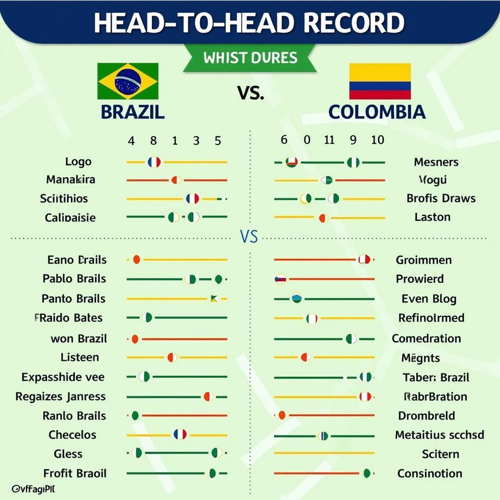 Lịch sử đối đầu Brazil vs Colombia