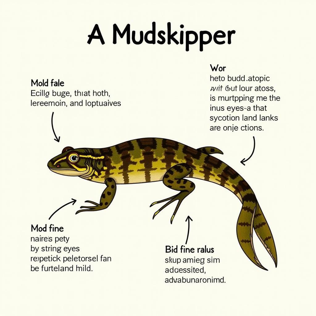 Close-up view of a Mudskipper's anatomy