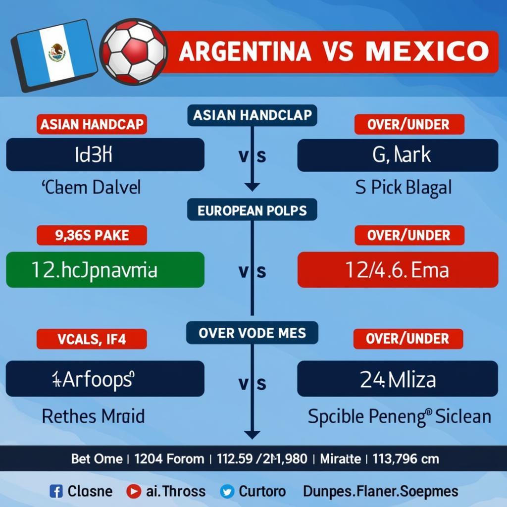 Các loại kèo Argentina vs Mexico