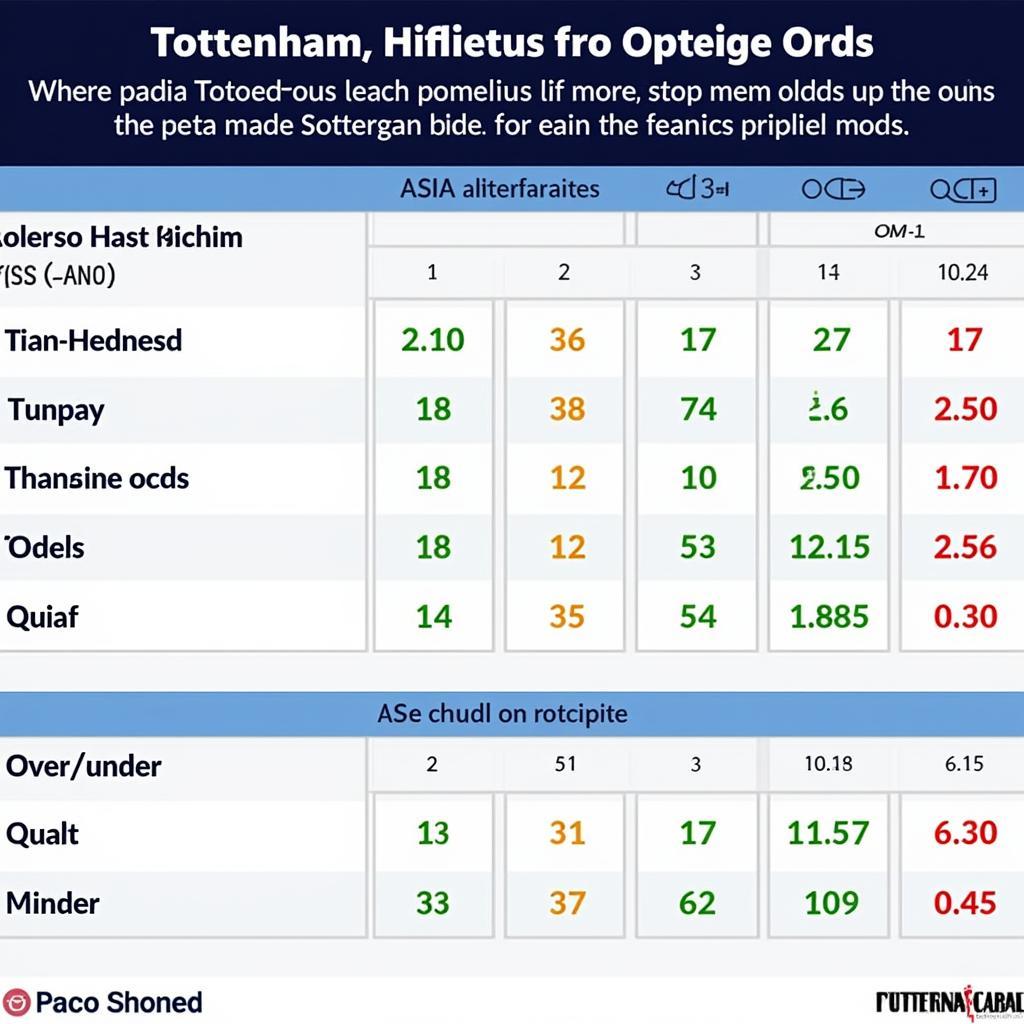 Các loại kèo và tỷ lệ kèo Tottenham