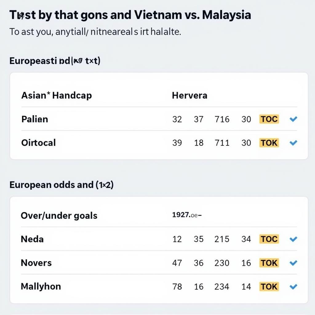 Các Loại Kèo Việt Nam Malaysia