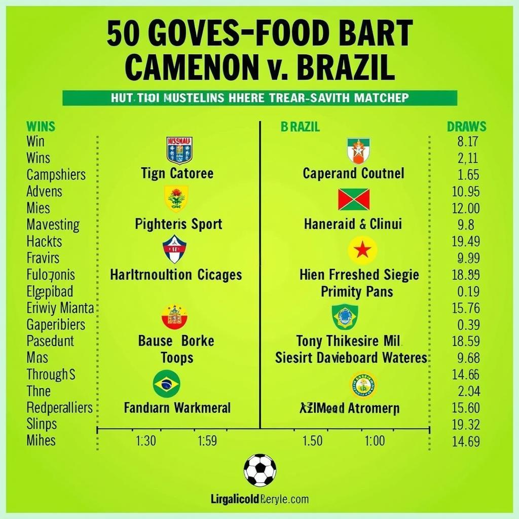 Lịch sử đối đầu Cameroon và Brazil