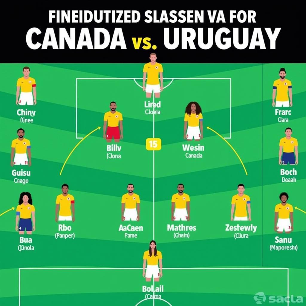 Đội hình dự kiến của Canada và Uruguay