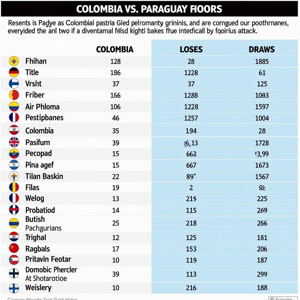 Phong độ gần đây của Colombia và Paraguay