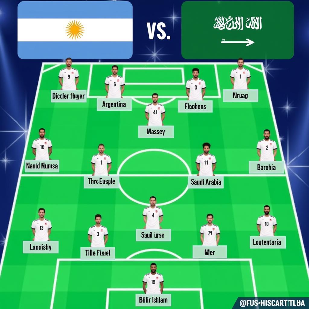 Đội hình dự kiến của Argentina và Ả Rập Xê Út