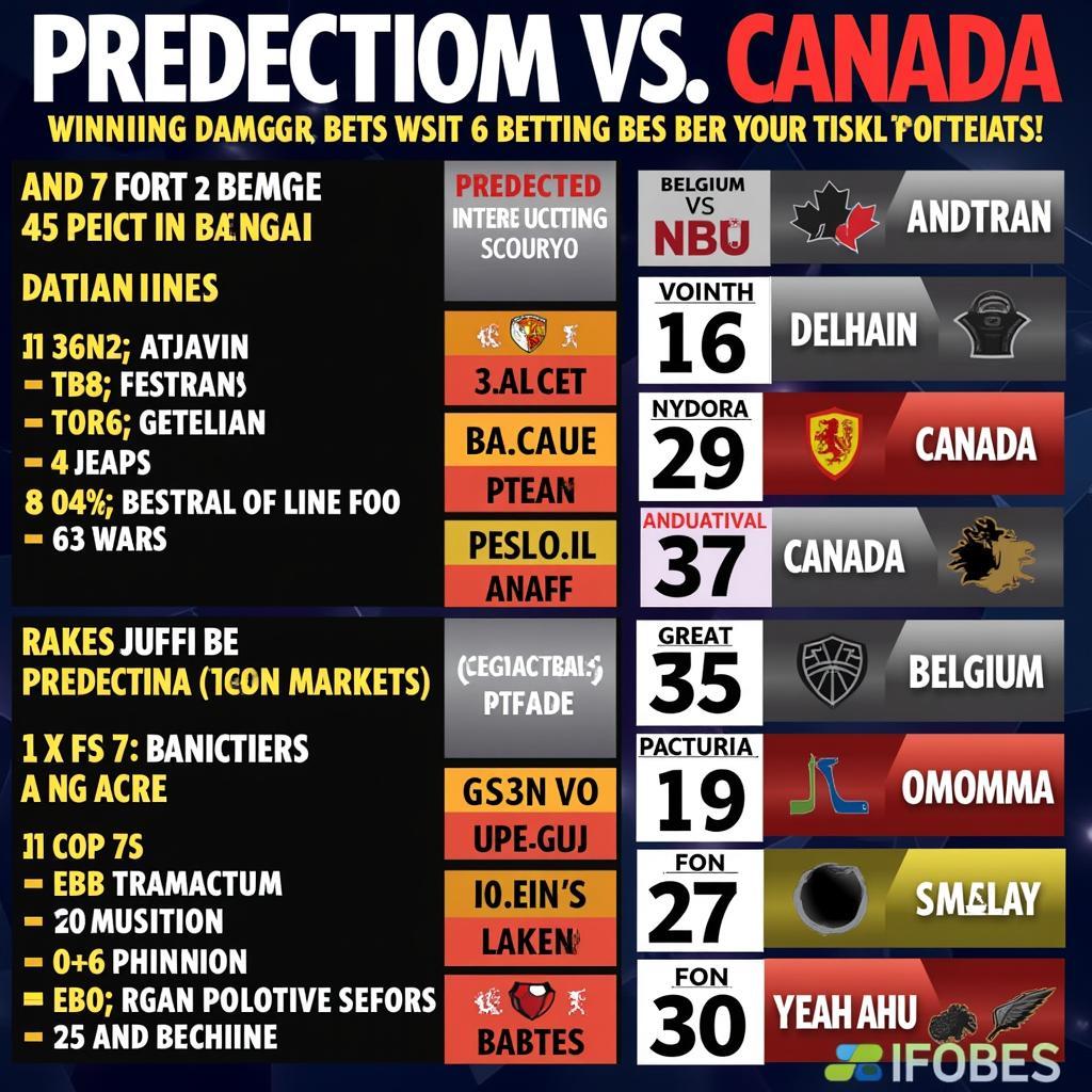 Dự đoán kèo Bỉ và Canada