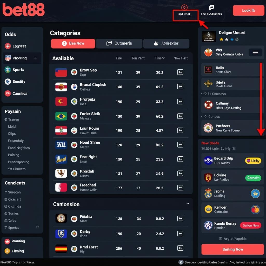 Giao diện cá cược bet88