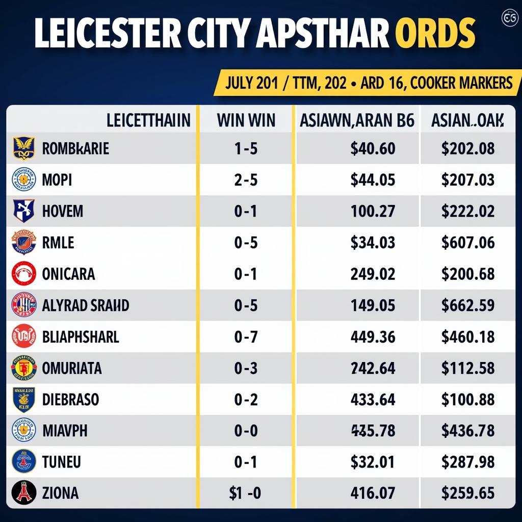 Tỷ lệ cược kèo Leicester hôm nay