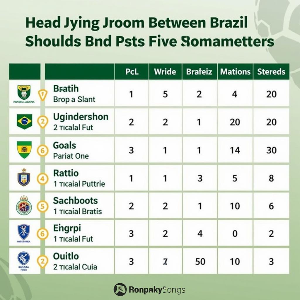 Lịch sử đối đầu giữa Brazil và đối thủ