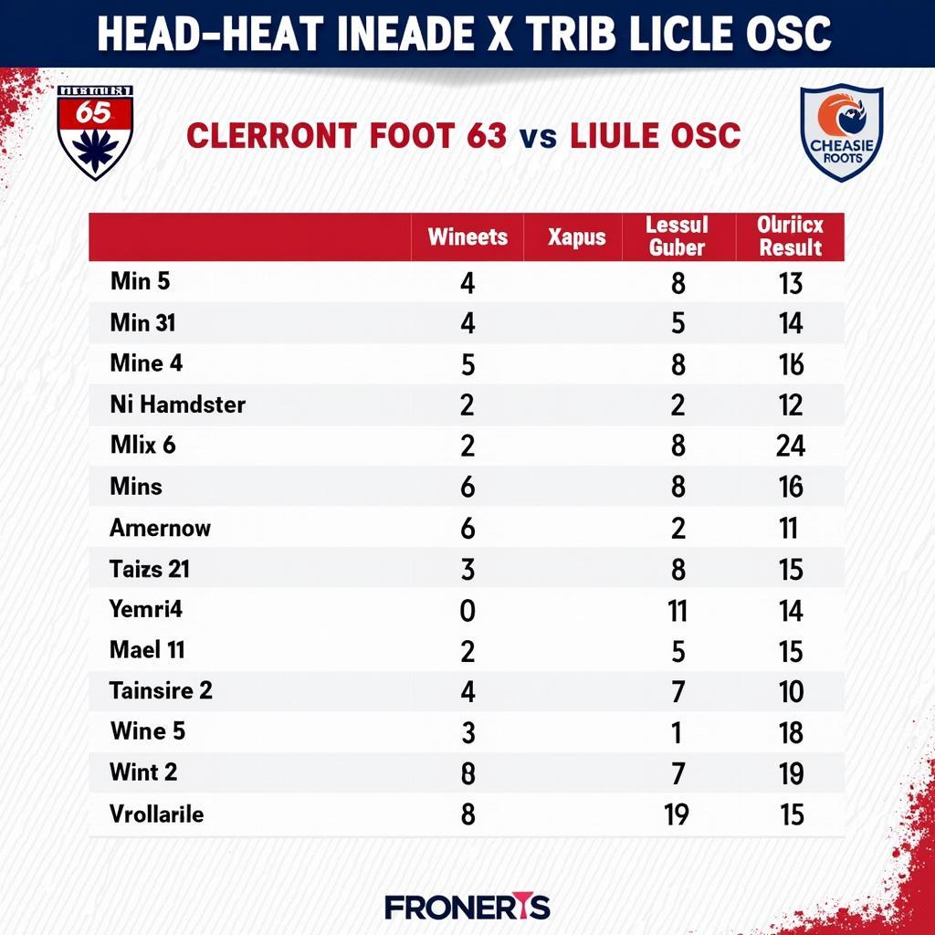 Lịch sử đối đầu giữa Clermont Foot 63 và Lille OSC