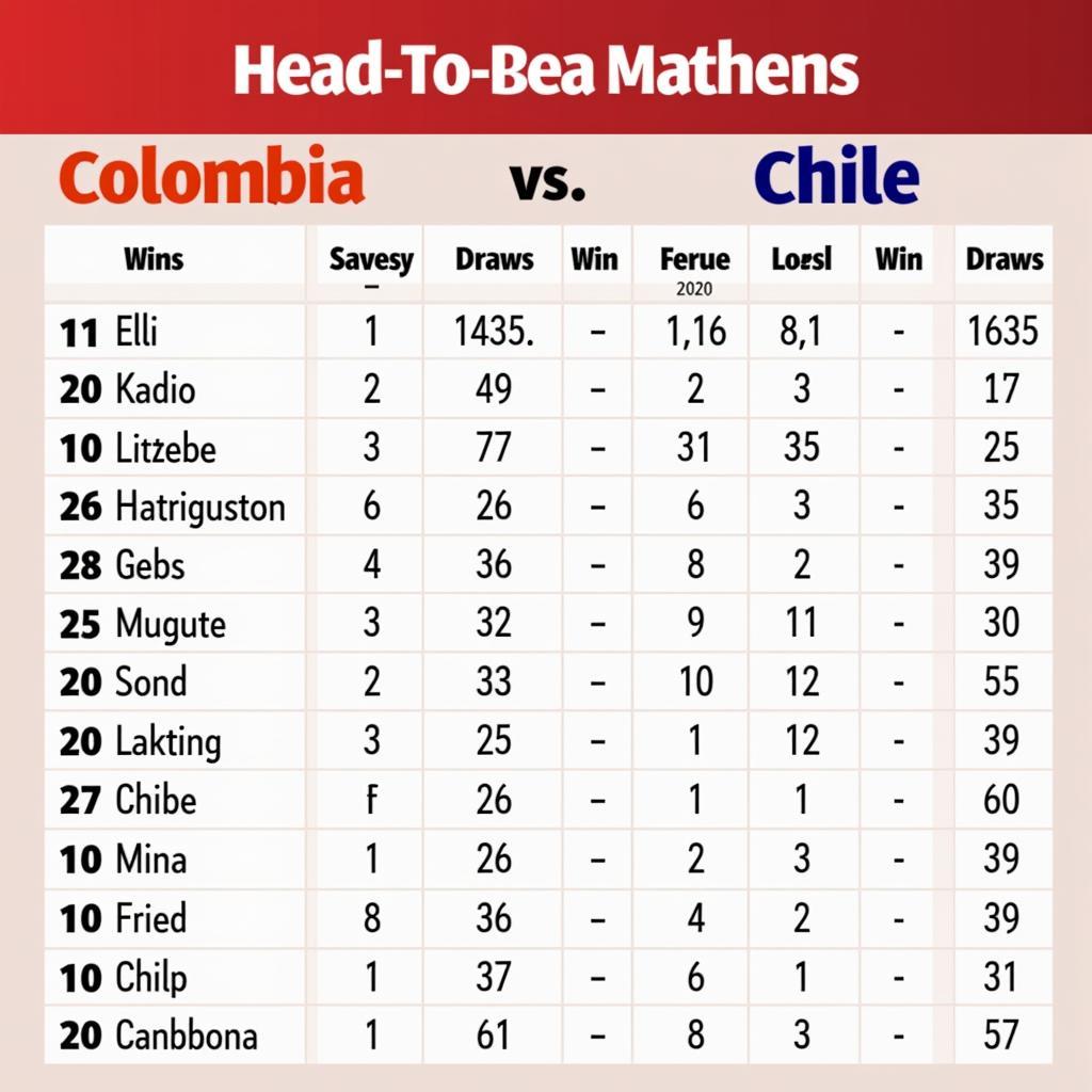 Lịch sử đối đầu Colombia - Chile