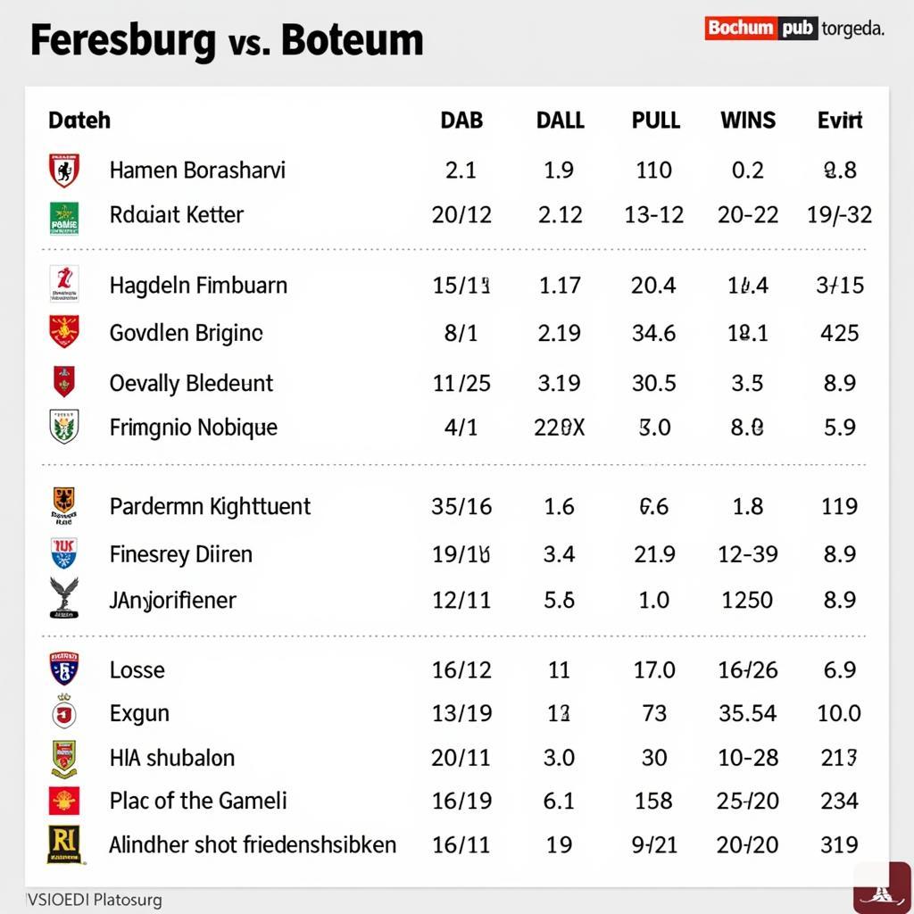 Lịch sử đối đầu Freiburg vs Bochum